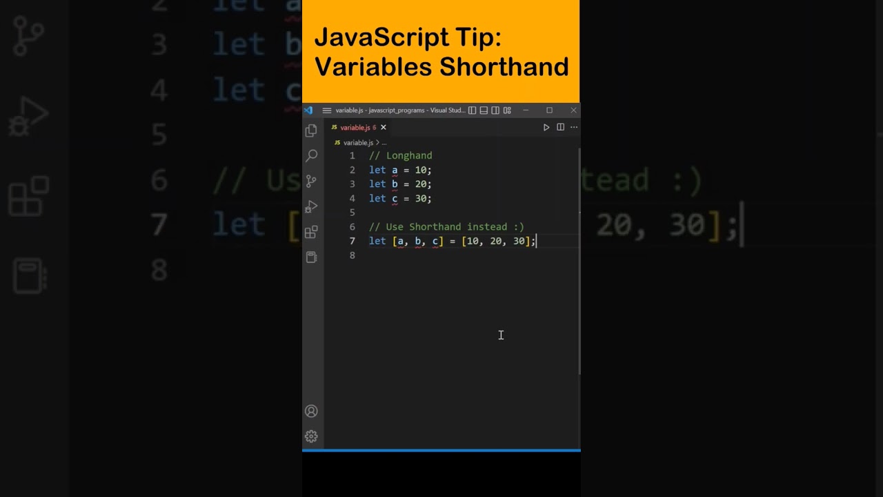 Tutorial JavaScript | Variables Shorthand?? #shorts #coding #programming #javascript